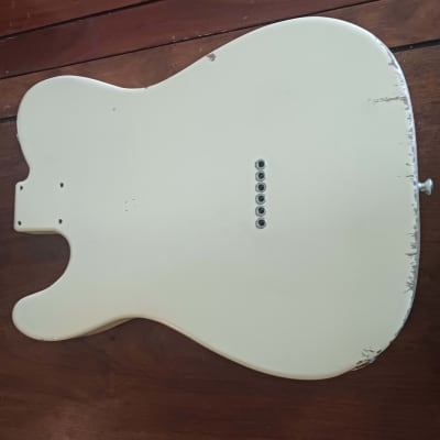 Melody Custom Guitars Olympic White Relic Aged Esquire Telecaster Body, Loaded. 1998 image 12