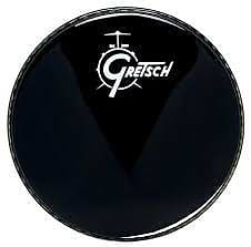 Gretsch Ebony Bass Drum Head, 12:00 Logo 22" image 1