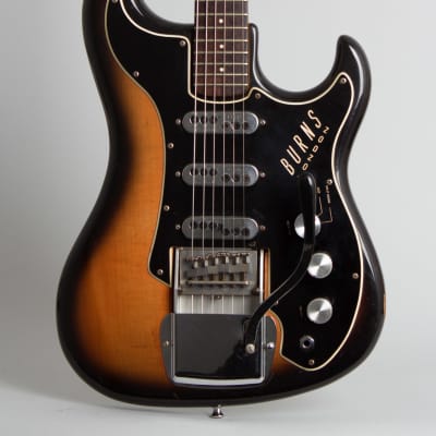 Burns  Jazz Split Sound Solid Body Electric Guitar (1965), ser. #9714, original black hard shell case. image 3