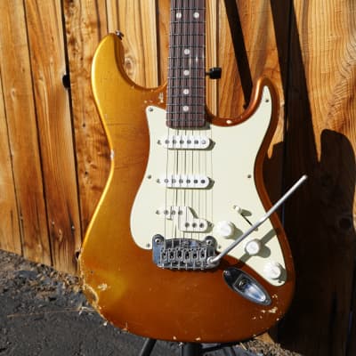G&L USA CUSTOM SHOP Legacy - Yukon Gold Metallic Nitro Heavy Aged 6-String Electric Guitar w/ Tolex Custom Shop Case (2023) image 4