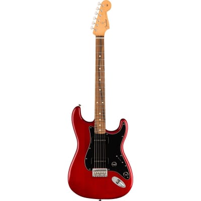 Fender Noventa Stratocaster Electric Guitar, Pau Ferro Fingerboard, Crimson Red Transparent image 1