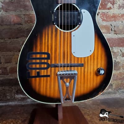 Harmony "FOD" Green Day Inspired Stella Parlor Acoustic Guitar w/ Goldfoil Pickup (1960s, Sunburst) image 8