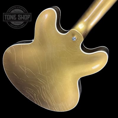 Mint Gibson Custom Shop Made 2 Measure 1964 ES-335 Reissue Double Gold w/Black Stinger Murphy Lab Ultra Light Aged w/case image 8