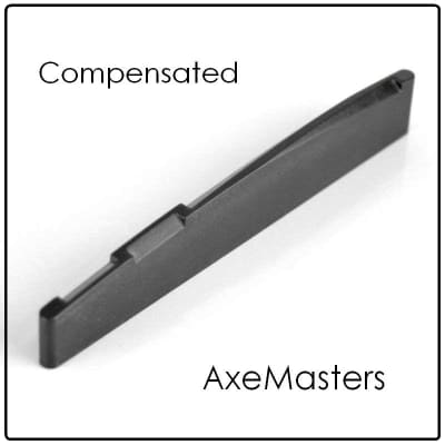 AxeMasters BLACK Compensated Bridge Saddle for Acoustic Guitar  - UNIVERSAL FIT - 72mm for sale