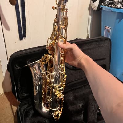 Jupiter JAS110 Eb Intermediate Alto Saxophone Silver/Gold image 21