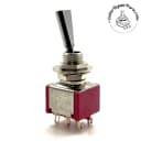 Allparts EP-0081-010 On-On 2 Position DPDT Mini Toggle Switch w. Flat Bat - Chrome