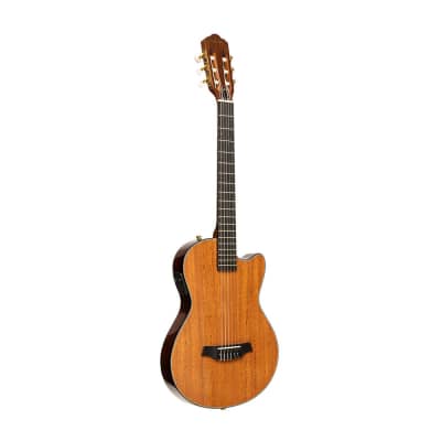 Angel Lopez Solid Body 4/4 Cutaway Electric Classical Guitar - Natural image 1