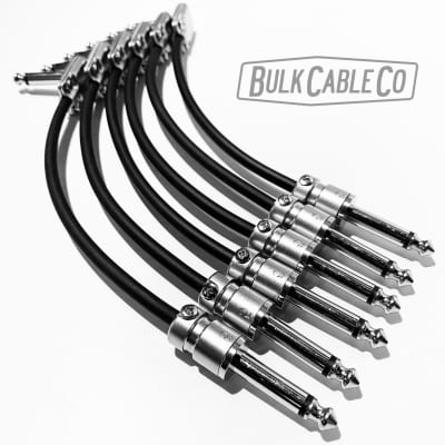 6 Pack - 8" Mogami 2319 Patch Cable - SquarePlug SP500 / SPS5 - Right Angle To Straight  Connectors