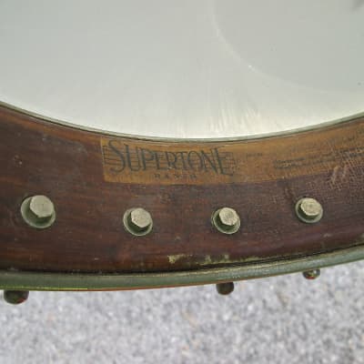 Vintage 20s Supertone by Lange Rettburg 5 String Banjo ! Fancy Inlays, 28" Scale, 12" Head ! AS-IS imagen 3