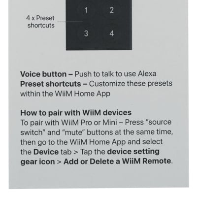  WiiM Voice Remote for WiiM Mini and Pro Audio Streamer,  Push-to-Talk, 4 Music Preset Buttons : Electronics