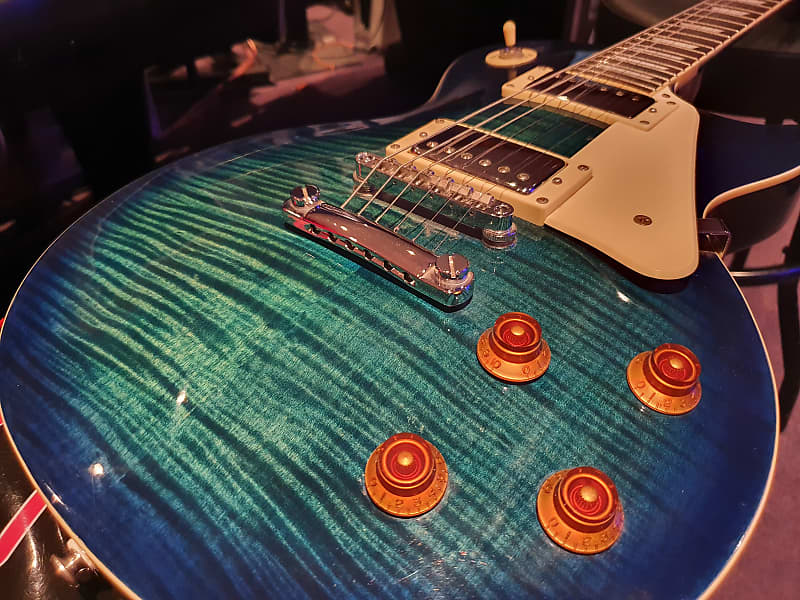 RARE 2000 Epiphone Gibson Les Paul Standard Plus AAA Flame Top Limited  Edition Trans Blue Blueberry Burst | Reverb