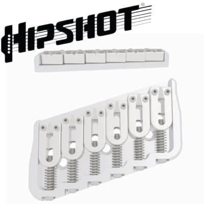 USA Hipshot 6 String Multi-Scale Fixed Guitar Bridge 18° Angle .125" Floor SATIN