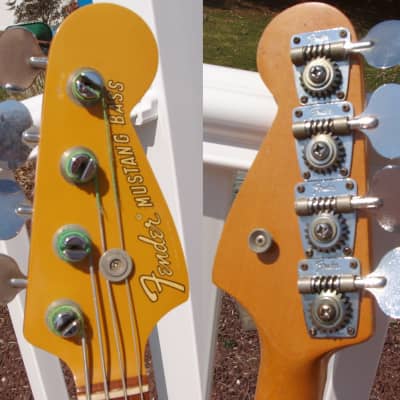 Fender Mustang Bass Competition Orange Matching Headstock RARE 1968 image 10