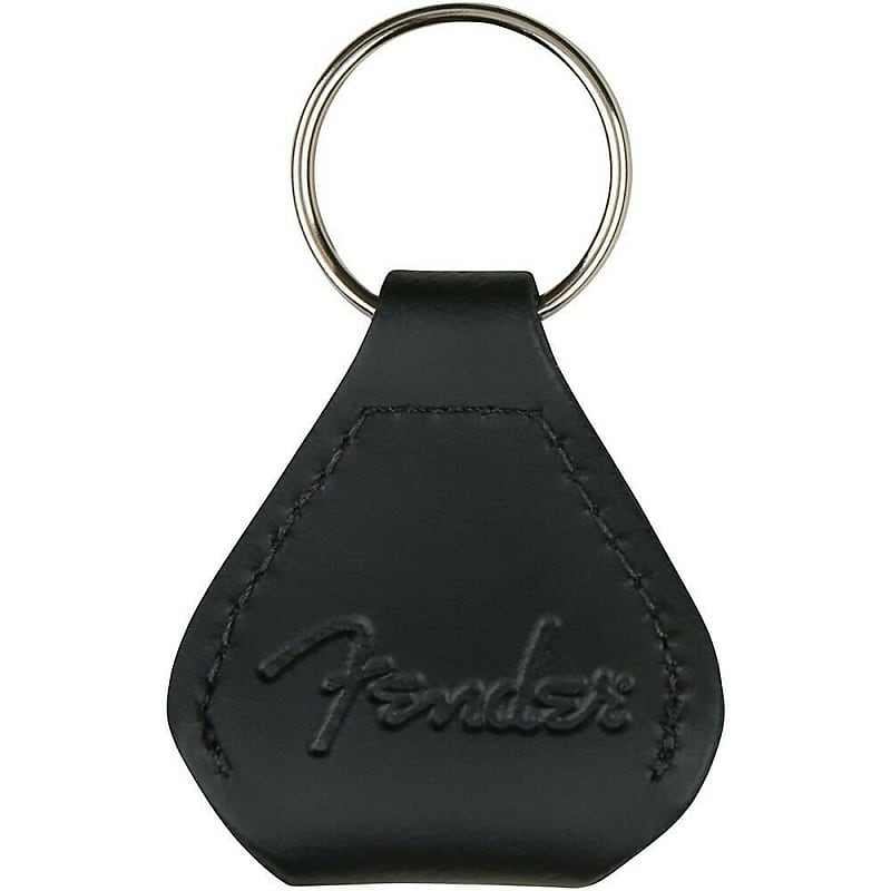 Fender Leather Pick Holder Keychain Black image 1