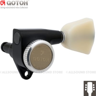 GOTOH SG301-MGT-P4N Magnum Lock Locking Tuners 3x3 w/ Keystone Buttons - BLACK