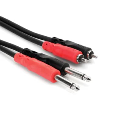 Hosa CPR-202 Stereo Interconnect Dual 1/4 in TS to Dual RCA (2m, 6.6ft) image 2