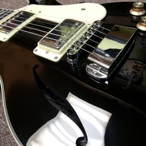 Hagstrom Swede F Mahogany electric guitar with F-hole Black Gloss image 1