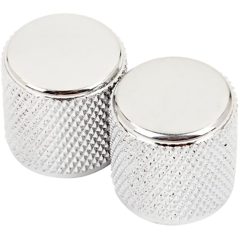 Fender Telecaster/Precision Bass Knobs, Knurled Chrome, Package of 2 image 1