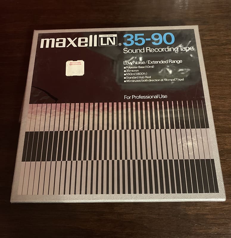 Maxell UD 35-90 reel to reel tape - 7 BLANK SEALED 1970s - Clear