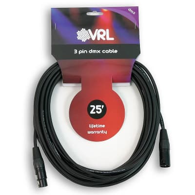 VRL VRLDMX3P25 3 Pin DMX Cable 25'