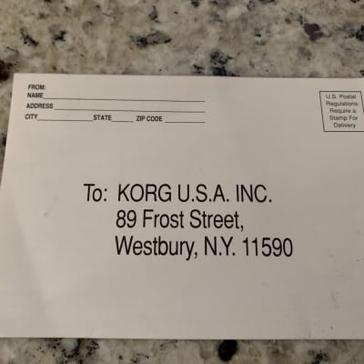 Korg Warranty Card 90’s-2000’s image 3
