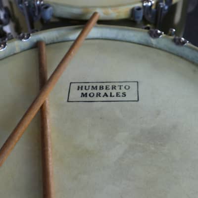 Leedy Vintage Humberto Morales Brass Timbale Set w/Stand & Case. Calf Heads image 13