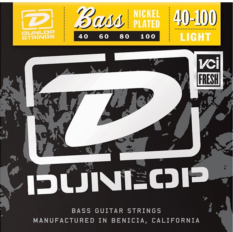 Dunlop DBN40100 Nickel-Wound Light .40-.100 Electric Bass Strings (4 Set) image 1