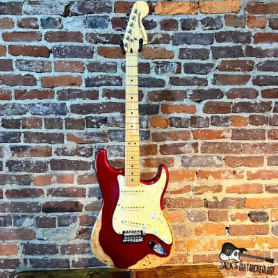 Fender Deluxe Roadhouse Stratocaster Electric Guitar w/ Relic (2015 - Candy Apple Red) image 2