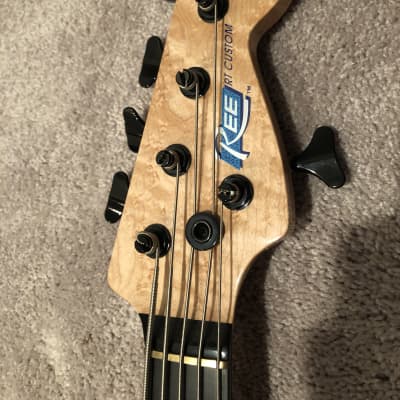 Ree Teeter RT Custom Built 5 String Bass Warmoth Blue Flame Maple image 2