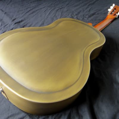 Duolian Resonator Guitar - Antique Brass Body image 4