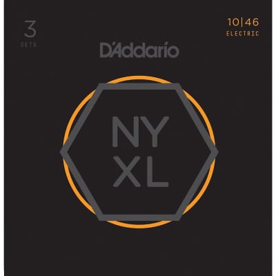 3 Sets of D'Addario NYXL1046 Nickel Wound Regular Light Electric Guitar Strings NYXL (10-46) image 1