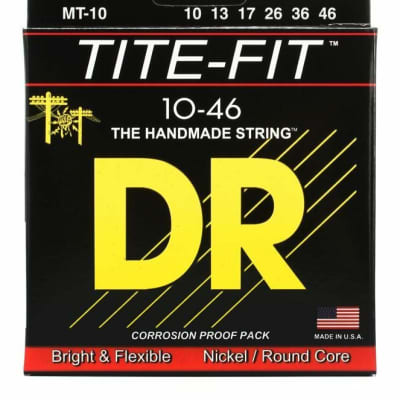 DR Strings - MT10 -  Electric Guitar Strings - Tite Fit Compression Wound - Medium - 10-46 image 1