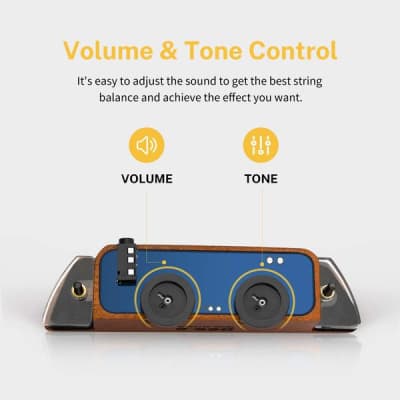 Acoustic Guitar Pickup Guitar Pickups Passive Mahogany Soundhole with Humbucker Volume Tone Control image 3