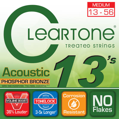 New Cleartone 7413 Phosphor Bronze 13-56 Medium Acoustic Guitar Strings .013-.056 image 1