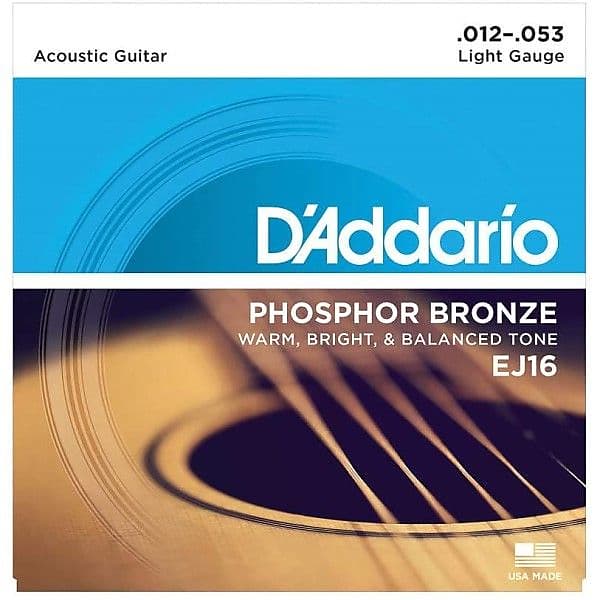D'addario EJ16 Phosphor Bronze Acoustic Guitar Strings .012-.053 image 1