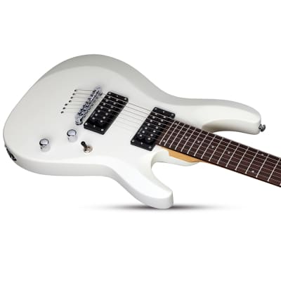 Schecter Guitars 438 C-7 Deluxe 7-String Guitar, Rosewood Fretboard, Satin White image 10