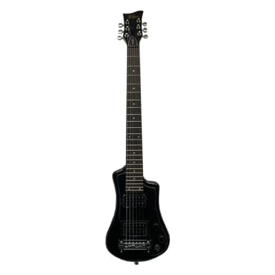 Hofner Deluxe Shorty Electric Travel Guitar w/ Gig Bag - Black - Used image 2