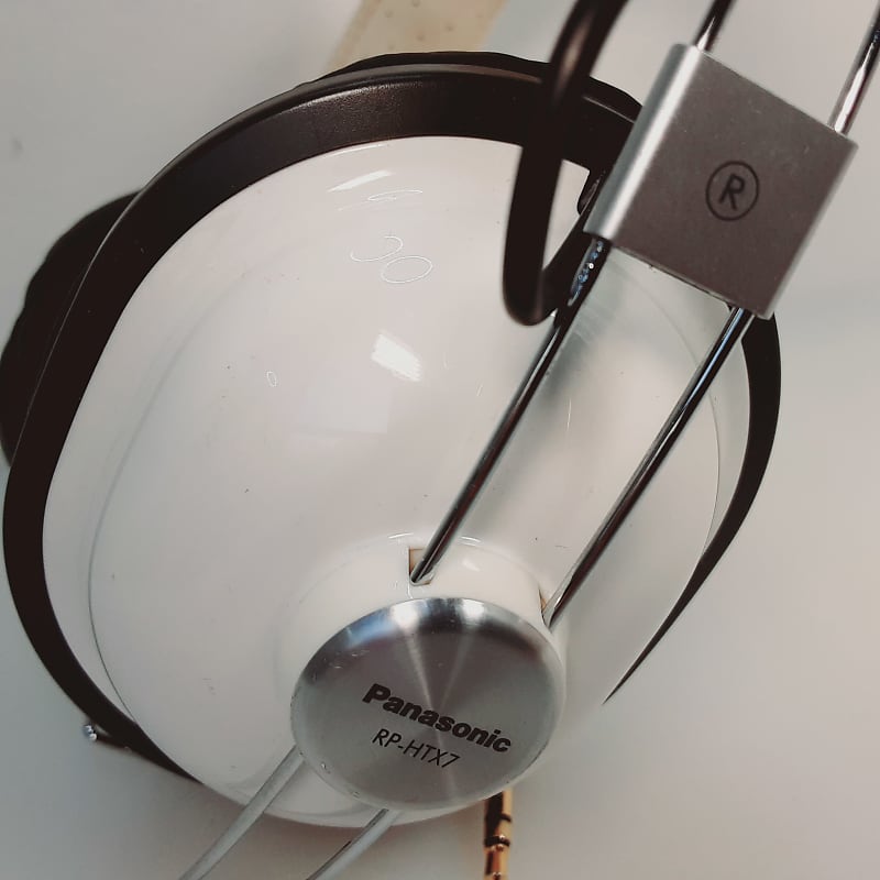 Panasonic Headphones RP-HTX7 White Audio Music Headset Wired | Reverb