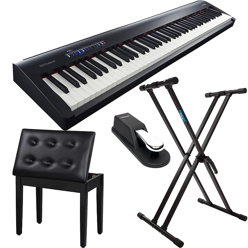 ROLAND FP-30 DIGITAL PIANO, Keyboard Stand, SONGMICS Piano Bench, Sustain Pedal Bundle image 1