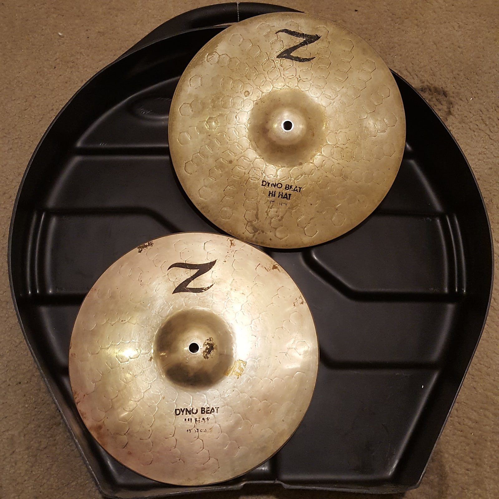 Zildjian 13" Z Custom Dyno Beat HiHat Cymbals (Pair) 1993 Reverb