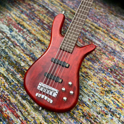Warwick German Pro Series Streamer LX-5 String Bass - Burgundy Red Transparent Satin / Cherry Body image 6