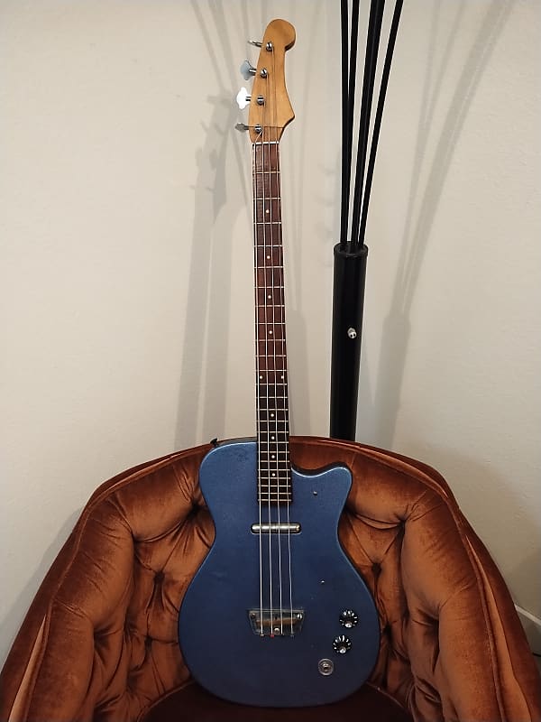 1960s Silvertone Bass Guitar - Custom Blue Sparkle image 1