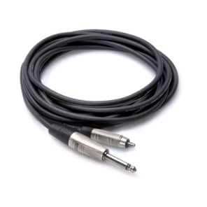 Hosa HPR-010 REAN 1/4" TS Male to RCA Unbalanced Interconnect Cable - 10'