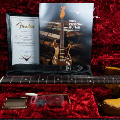 Fender Custom Shop 2019 Artisan Maple Burl Strat NOS Guitar, Aged Natural image 12