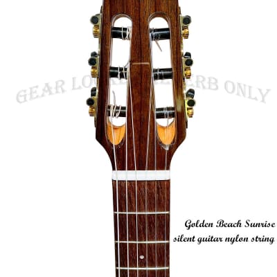 Golden beach sunrise solid cedar Nylon string silent guitar (custom made) image 7