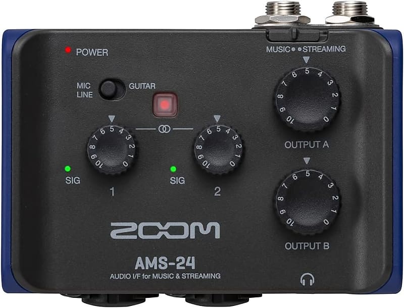 Zoom AMS-24 USB Audio Interface, 2 Inputs, 4 Outputs, Loopback, Direct Monitoring, Bus-Powered, for Recording and Streaming on PC, Mac, iOS, and Android image 1