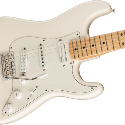 Fender EOB Stratocaster Electric Guitar Maple FB, Olympic White image 5