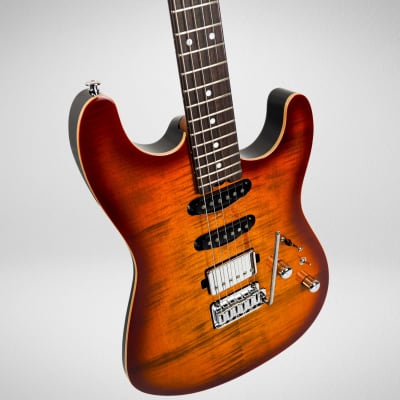 Cream T Guitars Polaris Custom HSS in Terra Burst - 00449 image 9
