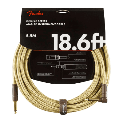 Fender Deluxe Series Straight / Angled TS Instrument Cable - 18.6'