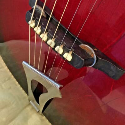 1950s vintage German archtop jazz acoustic guitar, poss' Antoria, 3 sound holes image 5